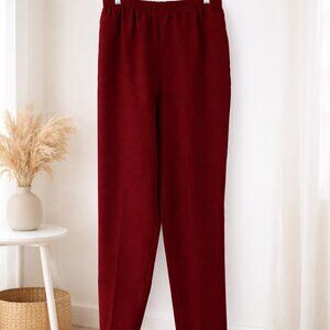 BonWorth Burgundy Stretch Straight Leg Pants Pockets